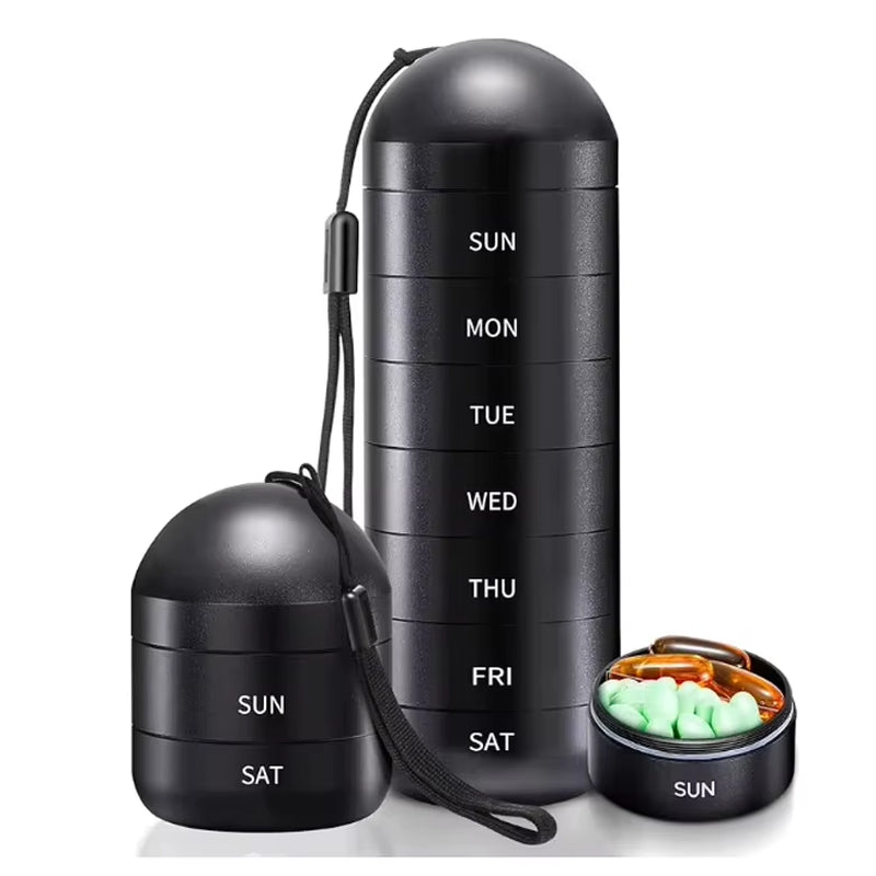Compact Aluminum Medicine Box for 7 Days Eco-Friendly Multifunction Home Storage & Organization with Customizable Colors